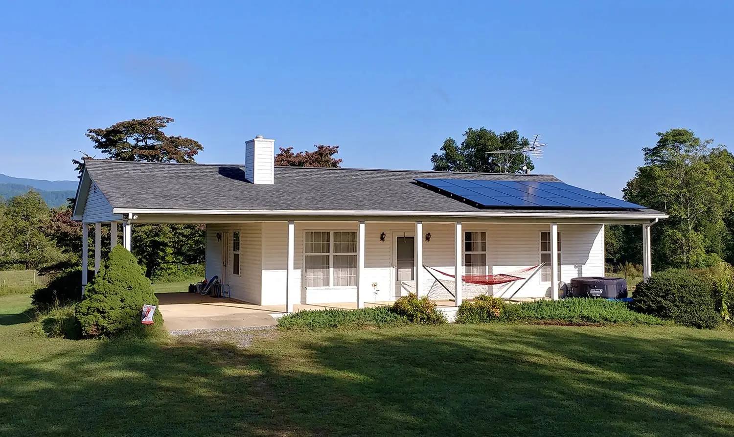 High-efficiency residential rooftop solar array installed by Virtue Solar