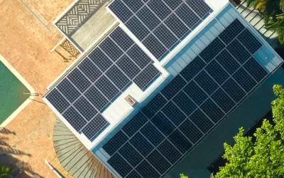 Grid-tied solar panels on a home in VA