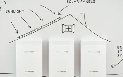 Home solar battery system mounted on an exterior wall of a Virginia home