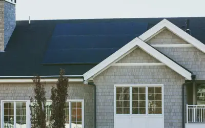 Solar salesman knocking on a homeowner's front door