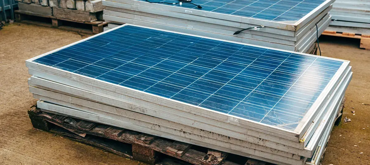 Broken solar panels