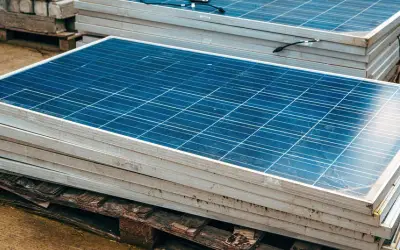 Broken solar panels