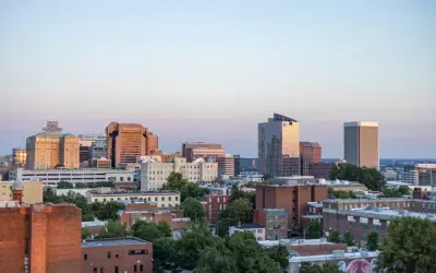 Richmond skyline, with Dominion Energy HQ pictured