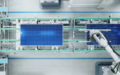 Residential solar panels illustrating long-term efficiency and degradation over time