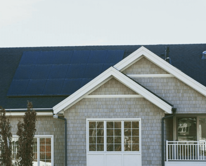 Virginia homeowner with solar panels on their roof