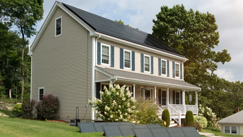 Virginia home with rooftop and ground-mount solar panels, illustrating residential solar system cost in 2026