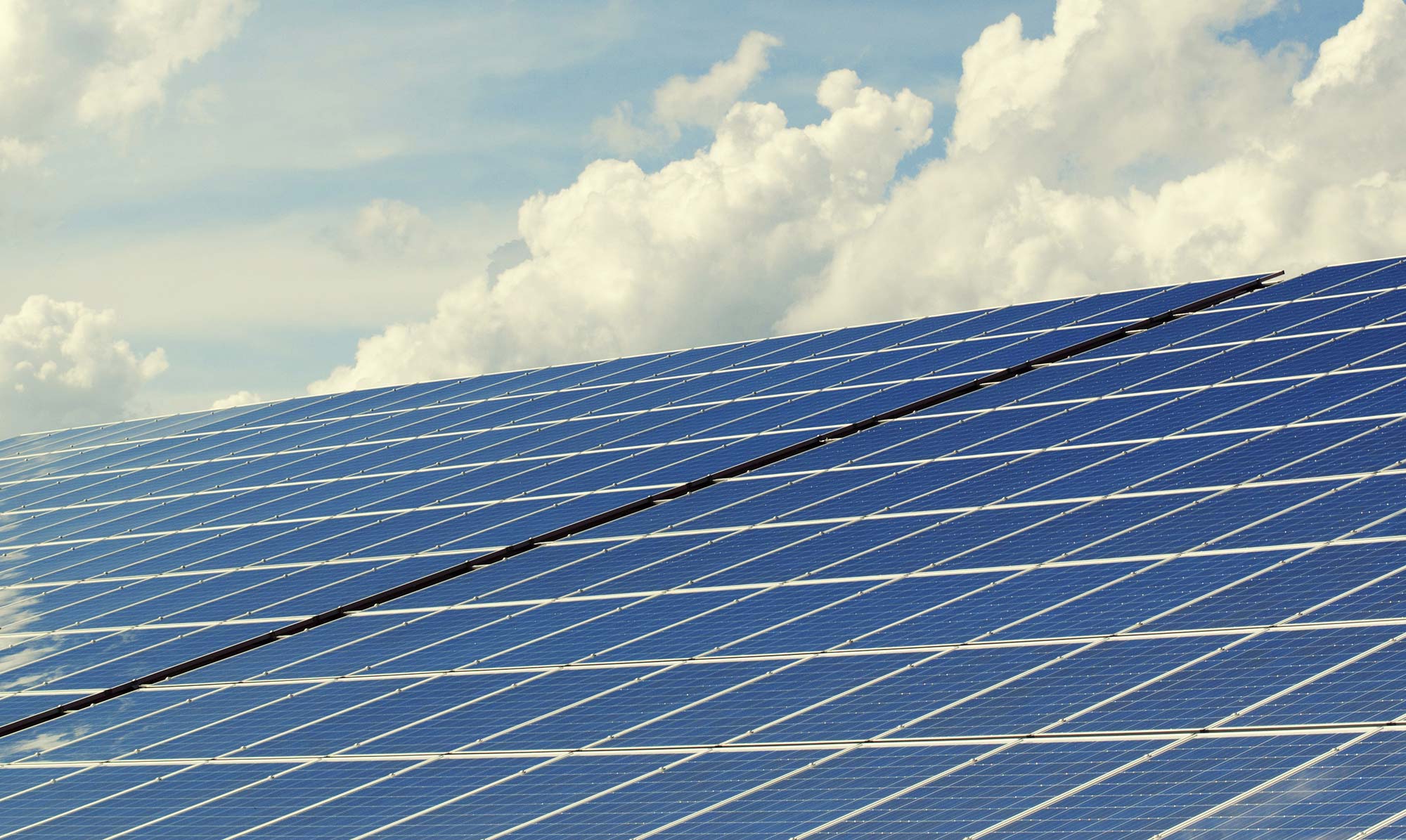 Commercial solar panels, roof-mounted