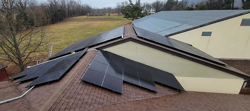 Solar panels installed on a tax-exempt school in Virginia, by Virtue Solar