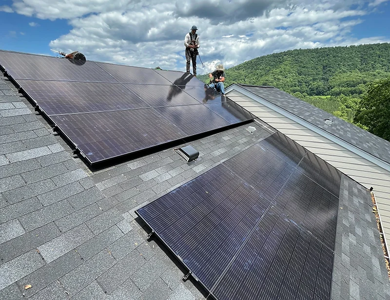 Solar panels help cool homes by blocking direct sunlight 