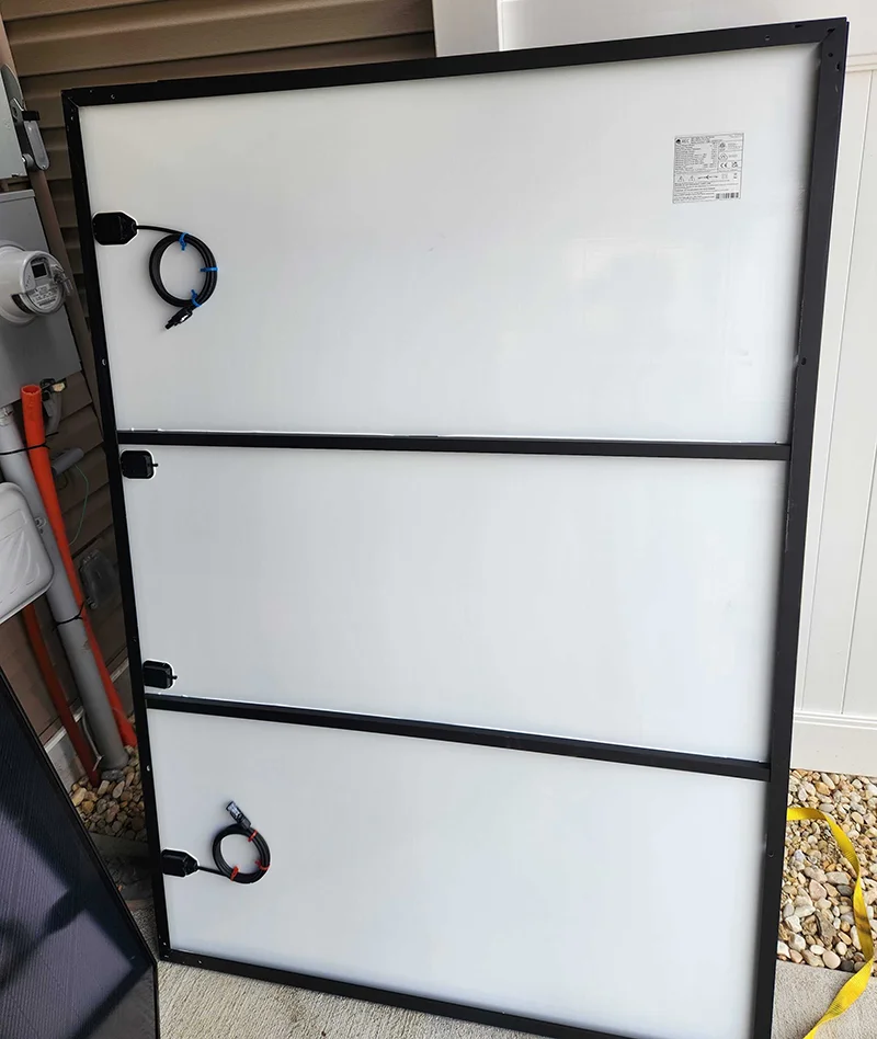 The frame on the REC Alpha Pure-RX 460W solar panel is reinforced with additional supports