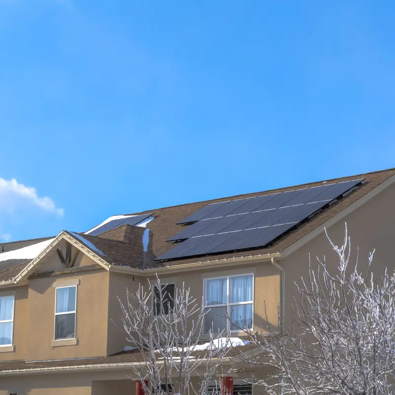 Solar panels work just fine in the winter, and tend to clear snow much faster than the rest of the roof
