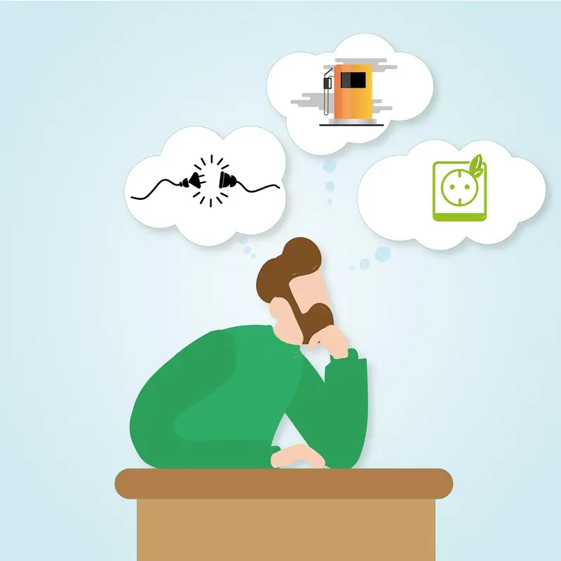 man contemplating energy usage