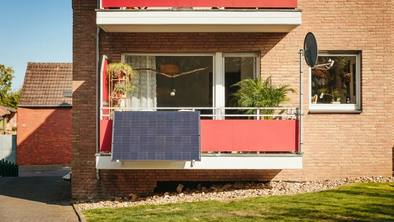 Solar panels installed on a balcony