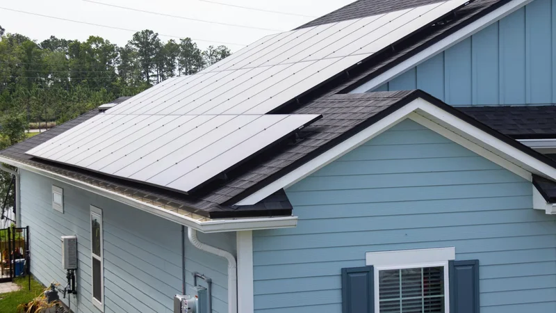 Solar panels on a residential home