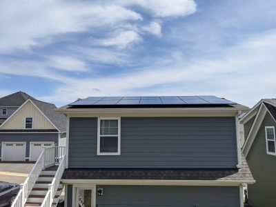 Solar panels installed on garage in VA