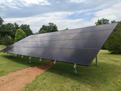 Ground-mounted solar panels installed in Virginia