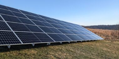 Ground mounted solar panels installed in Charlottesville, Virginia