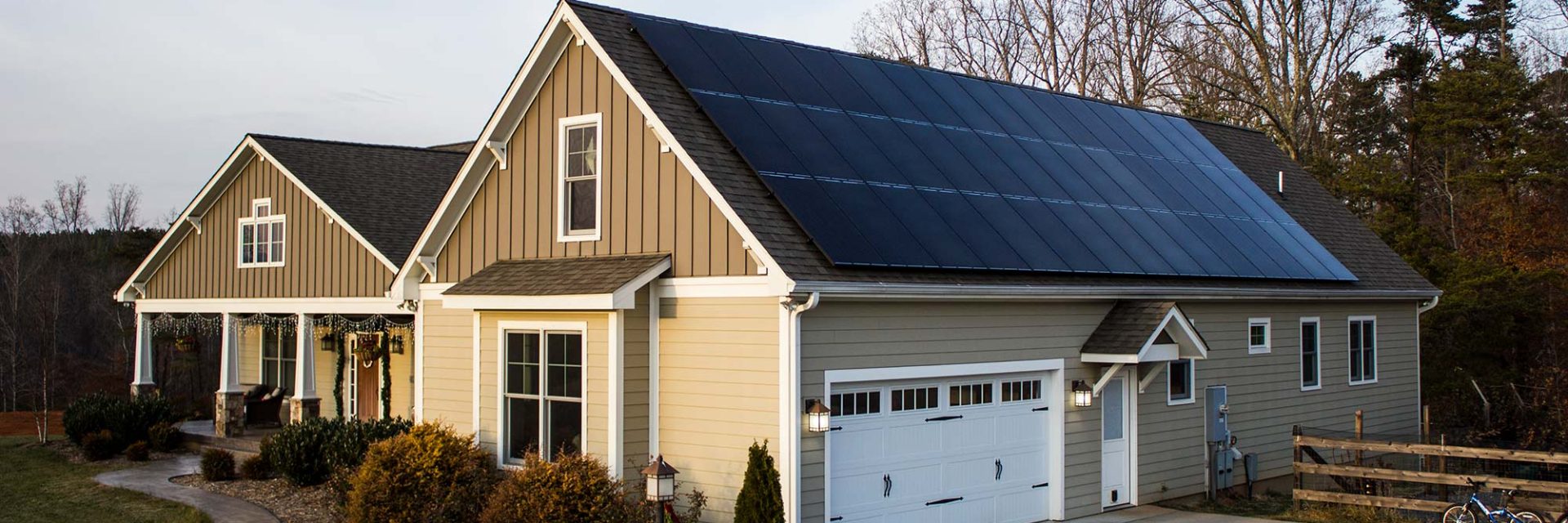 Beautiful solar panels installed on roof in Virginia