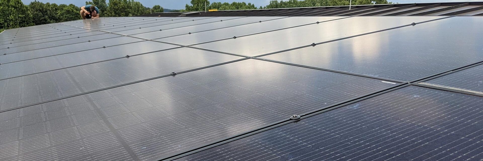 Solar panels on metal roof in Virginia