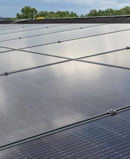 Solar panels on metal roof in Virginia