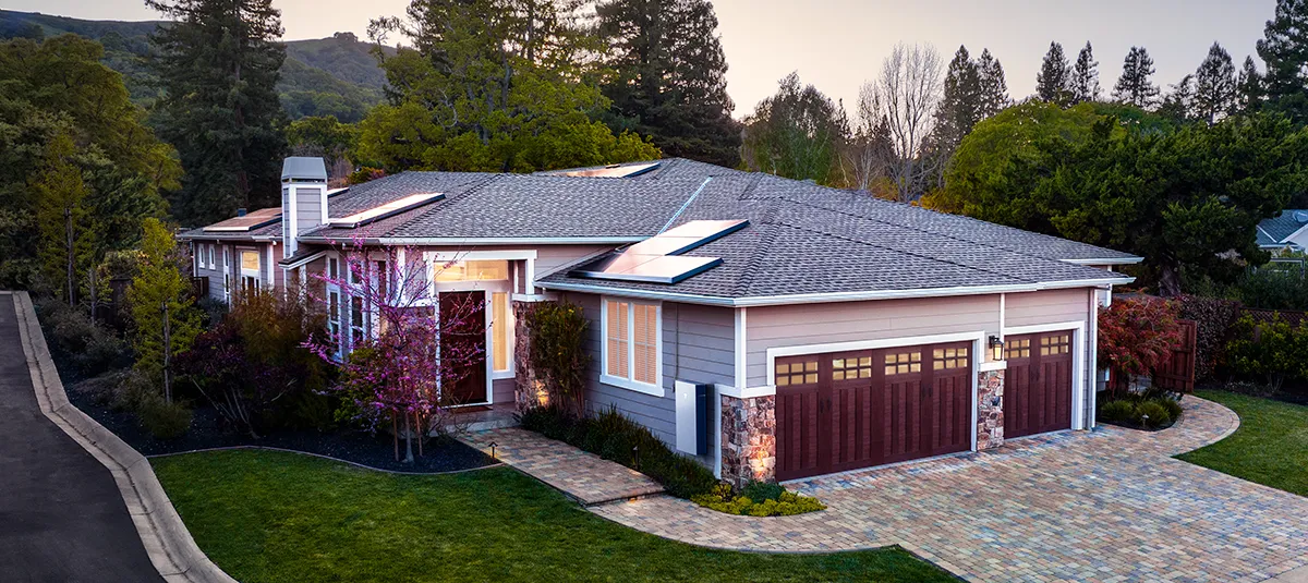 Solar home with Powerwall 3 on exterior